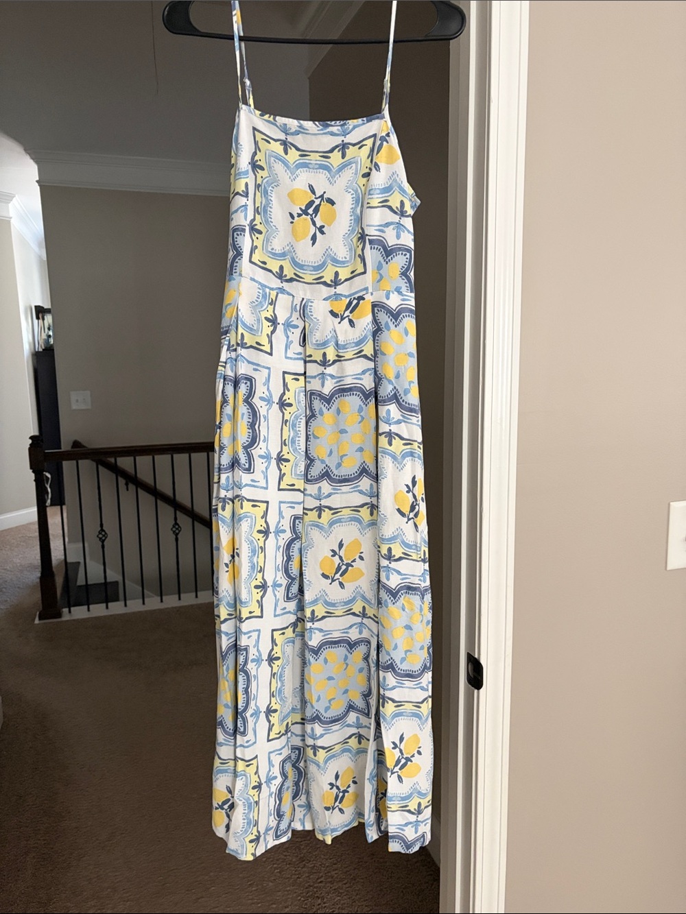 Loft Summery Maxi Dress in Blue & Yellow